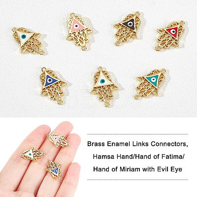 12Pcs 6 Colors Brass Enamel Links Connectors KK-NB0001-40-1