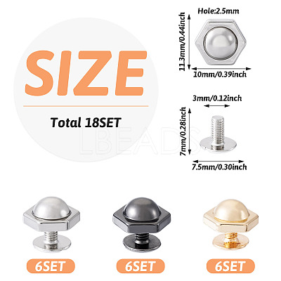 18 Sets 3 Colors Iron Screws FIND-TA0006-28A-1
