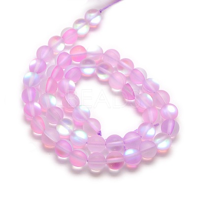 Synthetic Moonstone Beads Strands G-F142-8mm-09-1