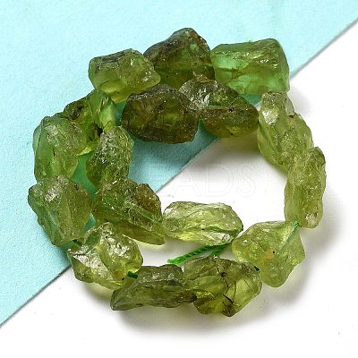 Raw Rough Natural Peridot Beads Strands G-P528-B05-02-1