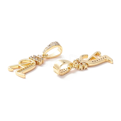 Eco-Friendly Brass Micro Pave Cubic Zirconia Pendants KK-K265-01G-A-1