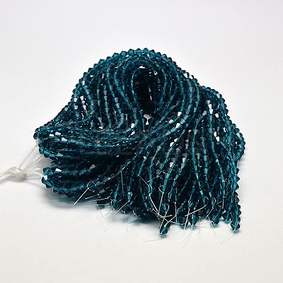 Imitate Austrian Crystal Bicone Glass Beads Strands GLAA-F029-3x3mm-01-1