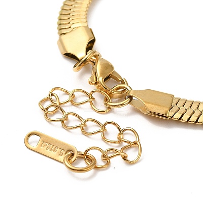 Ion Plating(IP) 304 Stainless Steel Herringbone Chain Bracelet for Men Women BJEW-E058-01E-G-1