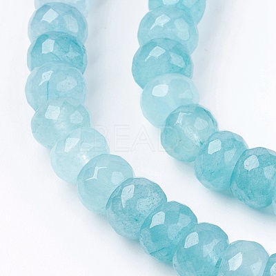 Natural White Jade Bead Strands G-R171-6x8mm-M-1