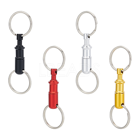 Unicraftale 4Pcs 4 Colors Aluminum Quick Release Keychain KEYC-UN0001-20-1