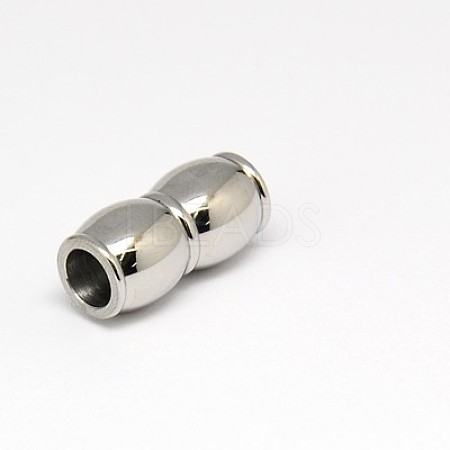 Tarnish Resistant 304 Stainless Steel Magnetic Clasps with Glue-in Ends STAS-K006-03C-1