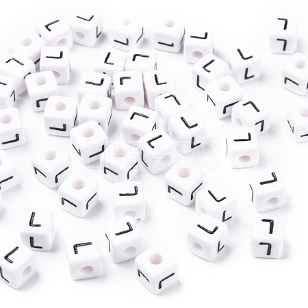 Letter Acrylic European Beads OPDL-R050-10mm-L-1