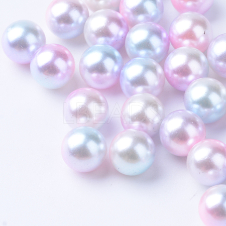 Rainbow Acrylic Imitation Pearl Beads OACR-R065-6mm-A01-1