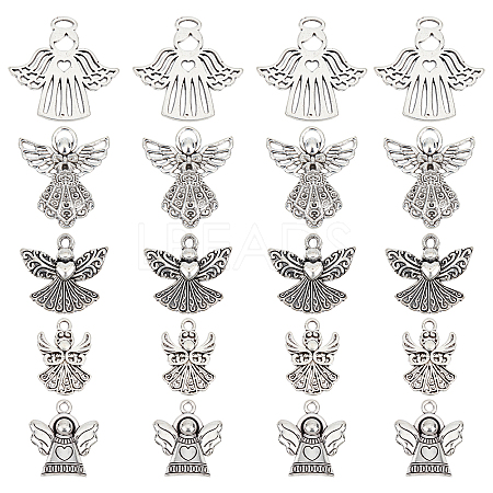 50Pcs 5 Style Tibetan Style Alloy Pendants PALLOY-SC0004-07-1