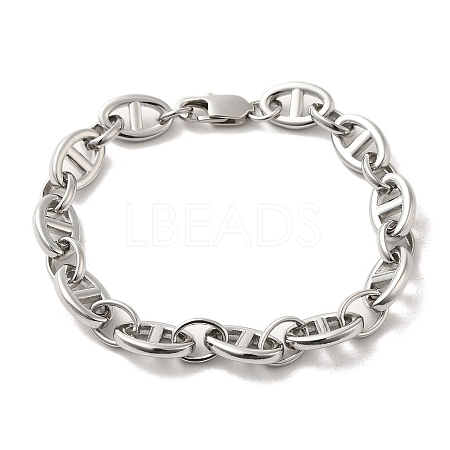 Ion Plating(IP) 304 Stainless Steel Oval Link Chain Bracelets BJEW-D030-11B-P-1