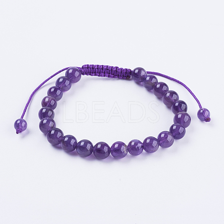 Adjustable Nylon Cord Braided Bead Bracelets BJEW-F308-55B-1
