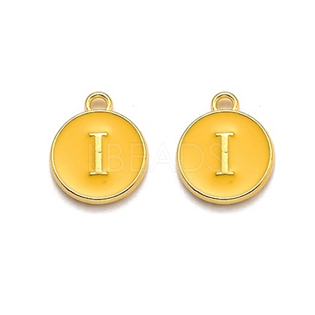 Golden Plated Alloy Enamel Charms X-ENAM-Q437-13I-1