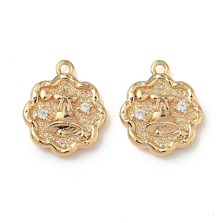 Christmas Brass Micro Pave Clear Cubic Zirconia Pendants KK-A280-03C-G-1