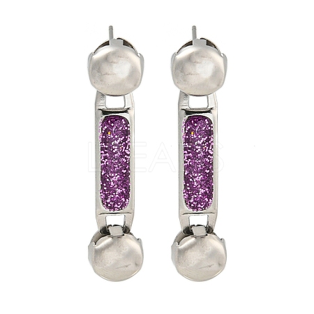 304 Stainless Steel Enamel Stud Earrings EJEW-S229-15P-03-1