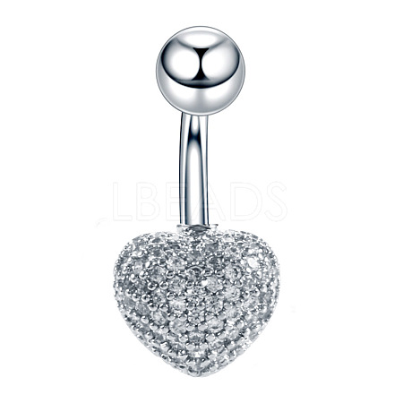 Clear Cubic Zirconia Belly Button Rings WG9960A-09-1