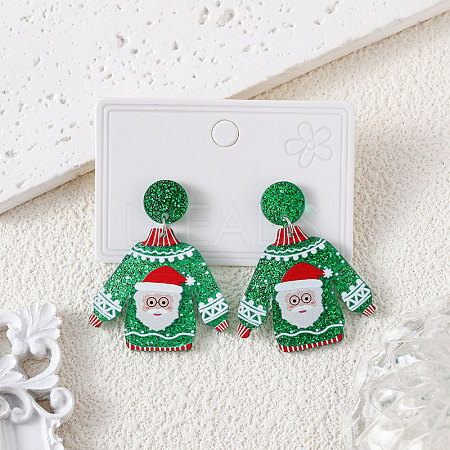 Christmas Acrylic Dangle Stud Earrings FS-WGF523C-06-1