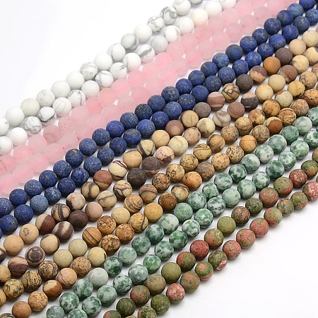 Natural & Synthetic Mixed Stone Bead Strands G-M064-10mm-M-1