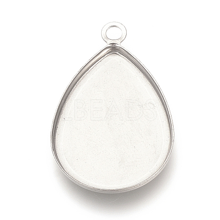 Tarnish Resistant 201 Stainless Steel Pendant Cabochon Settings LS-X-STAS-S057-34-1
