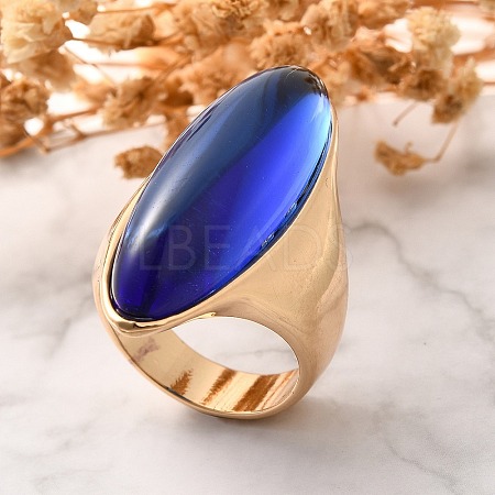 Resin Horse Eye Finger Rings RJEW-R006-01G-05-1