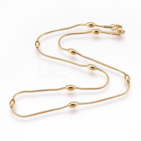 Ion Plating(IP) 304 Stainless Steel Snake Chain Necklaces NJEW-G313-15G-1