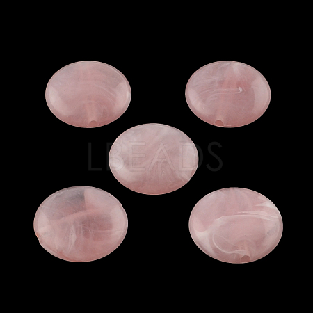 Flat Round Imitation Gemstone Acrylic Beads OACR-R051-25-1
