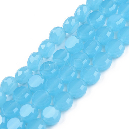 Transparent Imitation Jade Glass Beads Strands GLAA-N052-05B-B01-1