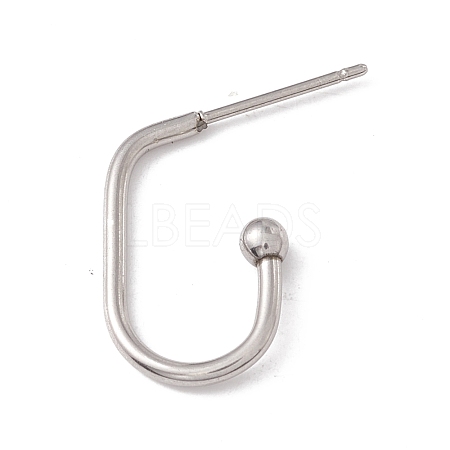 304 Stainless Steel Oval Stud Earrings STAS-P307-01P-1