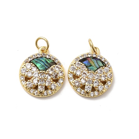 Brass Micro Pave Cubic Zirconia Pendants KK-K384-08G-1