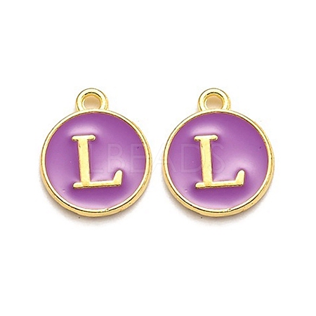 Golden Plated Alloy Enamel Charms ENAM-Q437-12L-1