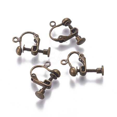 Rack Plated Brass Screw Clip-on Earring Findings KK-P169-04AB-1