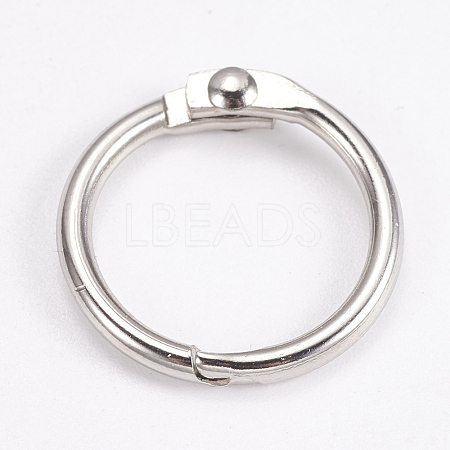 Iron Loose Leaf Book Binder Hinged Rings X-IFIN-WH0015-01-20mm-1