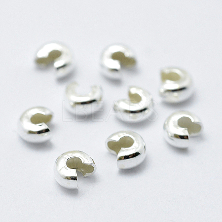 925 Sterling Silver Crimp Bead Cover STER-L063-06A-S-1