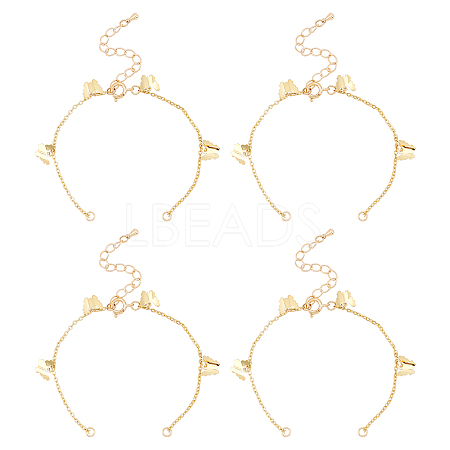 10Pcs Brass Curb Chains Bracelet Making AJEW-UN0001-19-1