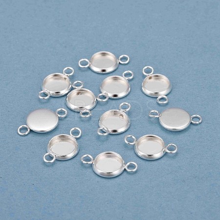 201 Stainless Steel Cabochon Connector Settings STAS-F191-15S-A-1