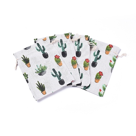 Polycotton(Polyester Cotton) Packing Pouches Drawstring Bags ABAG-T007-02L-1
