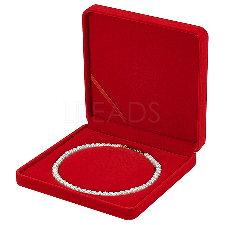 Velvet Pearl Necklace Storage Gift Boxes CON-WH0086-128A-1