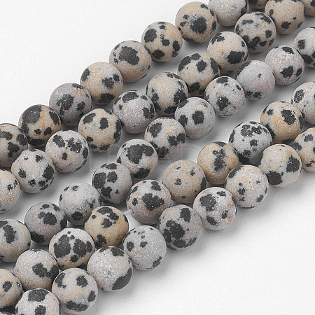 Natural Dalmatian Jasper Bead Strands G-G735-68F-6mm-1