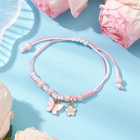 Adjustable Nylon Cord Braided Bead Bracelets for Women BJEW-JB11409-01-1