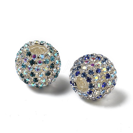 Sparkle Glass Rhinestone Round Beads OACR-S048-01-1