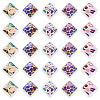30Pcs Rainbow Iridescent Printed Opaque Acrylic Beads OACR-TA0001-73A-2