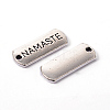 Tibetan Style Alloy Rectangle with Word Namaste Pendants TIBEP-Q043-067-RS-2