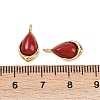 Synthetic Red Gemstone Teardrop Charms KK-B157-33A-G-3