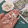 100Pcs 2 Style Iron Brooch Findings IFIN-SZ0001-31-4