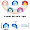 20Pcs 5 Colors Silicone Beads SIL-CA0001-09-2