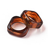 Square Transparent Resin Finger Rings RJEW-S046-003-A02-5