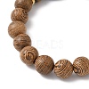 2Pcs 2 Styles Natural Tiger Eye & Wood Round Beaded Stretch Bracelets Sets for Men Women BJEW-JB12350-5