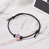 Flower Acrylic Enamel Beads Adjustable Cord Bracelet for Teen Girl Women BJEW-JB07047-3