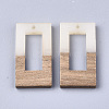 Resin & Walnut Wood Pendants LS-RESI-S358-26G-2