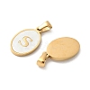 Natural Shell Oval with Initial Pendants STAS-I351-23G-S-2