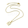 Ion Plating(IP) Rectangle with Initial Letter 304 Stainless Steel Pendant Necklace NJEW-R265-04G-G-3